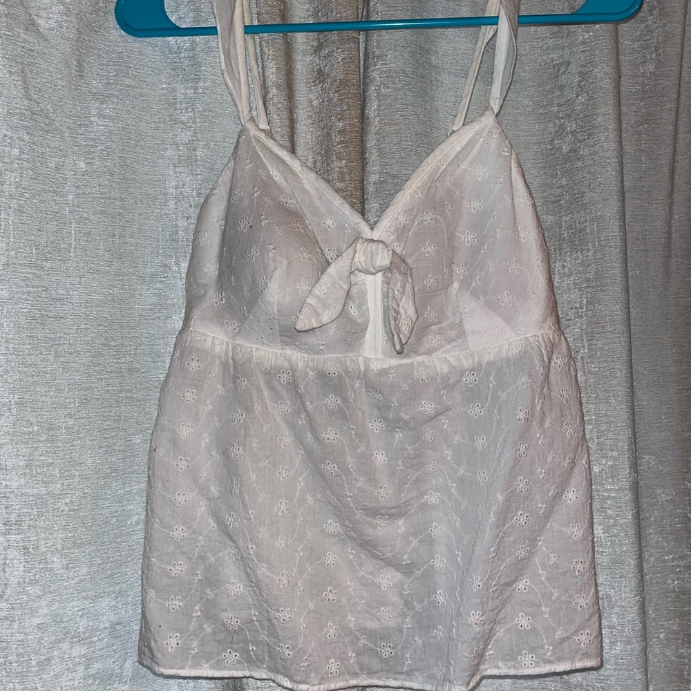 White Eyelet Tank